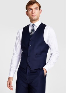 Michael Kors Men's Classic-Fit Wool-Blend Stretch Solid Suit Vest - Navy