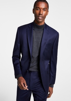 Michael Kors Men's Classic-Fit Wool-Blend Stretch Suit Separate Jacket - Navy Pinstripe
