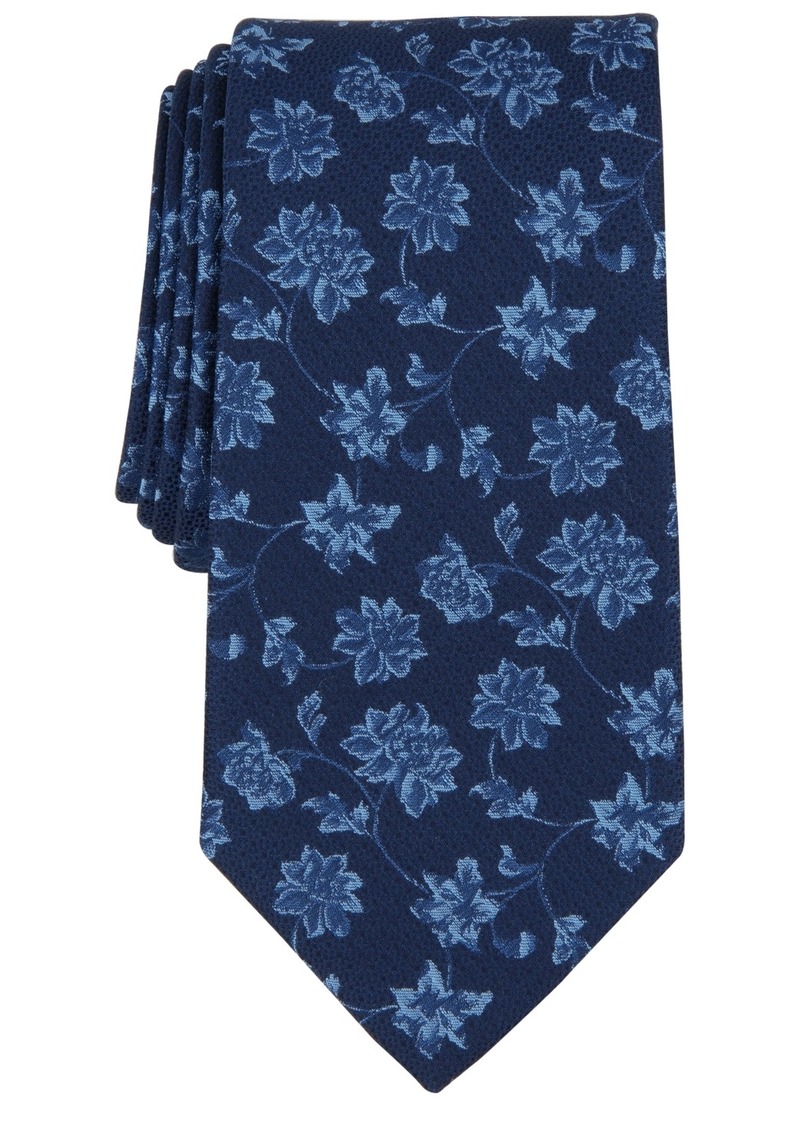 Michael Kors Men's Gegan Floral-Print Tie - Navy