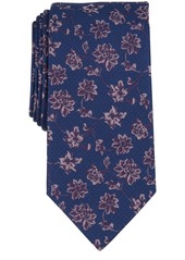 Michael Kors Men's Gegan Floral-Print Tie - Navy