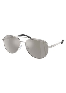 Michael Kors Men's Highlands 60mm Matte Silver Sunglasses MK1142-10036G-60