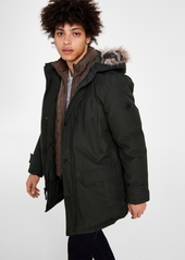 Michael Kors Men's Hooded Bib Snorkel Parka, Created for Macy's - White