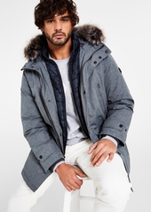 Michael Kors Men's Hooded Bib Snorkel Parka, Created for Macy's - White