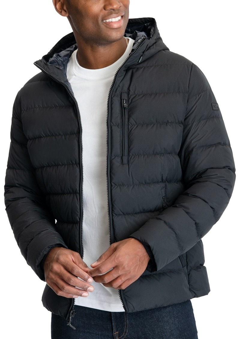 Michael Kors Men's Hooded Puffer Jacket, Created For Macy's - Black