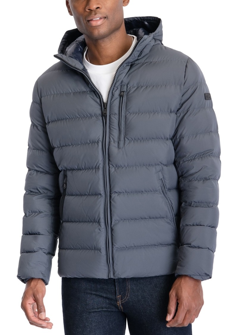 Michael Kors Men's Hooded Puffer Jacket, Created For Macy's - Gunmetal