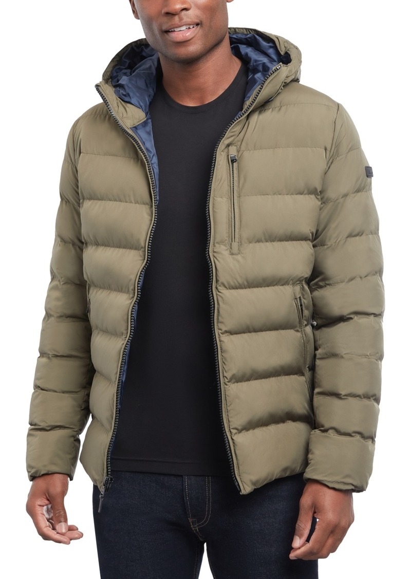 Michael Kors Men's Hooded Puffer Jacket, Created For Macy's - Olive