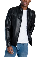 Michael Kors Men's Perforated Faux Leather Hipster Jacket, Created for Macy's - Espresso