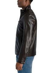 Michael Kors Men's Perforated Faux Leather Hipster Jacket, Created for Macy's - Espresso