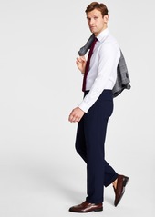 Michael Kors Men's Pleated Solid Classic Fit Pants - Navy