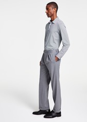 Michael Kors Men's Pleated Solid Classic Fit Pants - Navy