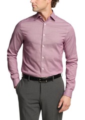 Michael Kors Men's Regular Fit Comfort Stretch Ultra Wrinkle-Resistant Solid Dress Shirt - Wine