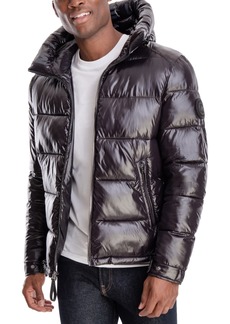 Michael Kors Men's Shiny Hooded Puffer Jacket, Created for Macy's - Black