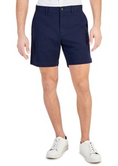 "Michael Kors Men's Slim-Fit Stretch Herringbone Twill 7"" Shorts - Midnight"