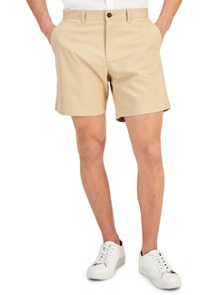 "Michael Kors Men's Slim-Fit Stretch Herringbone Twill 7"" Shorts - Khaki"