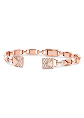 Michael Kors Mercer Link Semi-Precious Sterling Silver Center Back Hinged Cuff in 14K Gold-Plated Sterling Silver, 14K Rose Gold-Plated Sterling Silver or Solid Sterling Silver