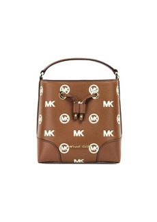 Michael Kors Mercer Small Luggage Embossed Drawstring Bucket Messenger Women's Bag