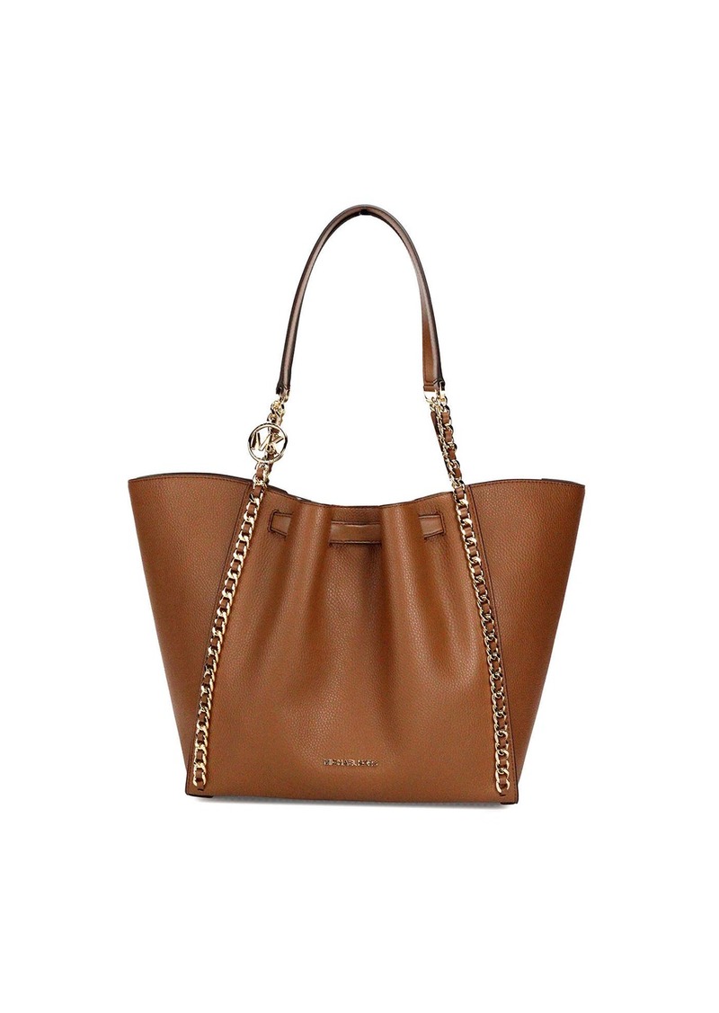 Michael Kors Mina Large Luggage Leather Belted Chain Inlay Tote Women's Bag