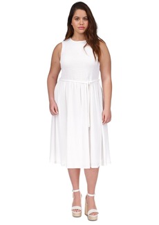 Michael Michael Kors Plus Size Smocked Midi Dress - White