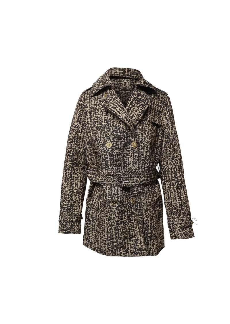 Michael Kors Printed Trench Coat in Brown Polyester