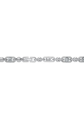 Michael Kors Rhodium-Plated Brass Pave Astor Link Chain Necklace - Silver