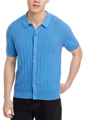 Michael Kors Short Sleeve Button Front Texture Stitch Shirt
