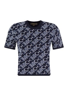 MICHAEL KORS Short-sleeved jacquard pullover with logo