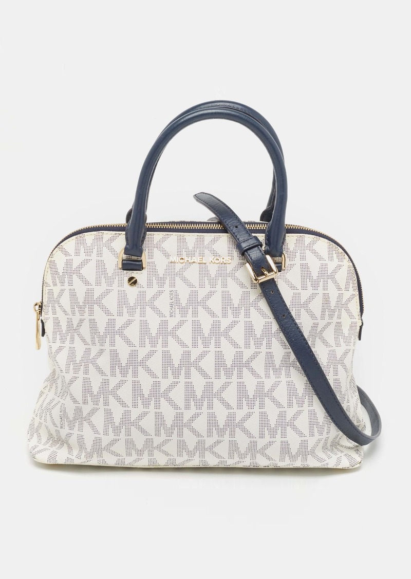 Michael Kors Signature Coated Canvas And Leather Large Cindy Dome Bag