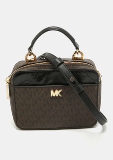 Michael Kors Signature Coated Canvas And Leather Top Handle Bag