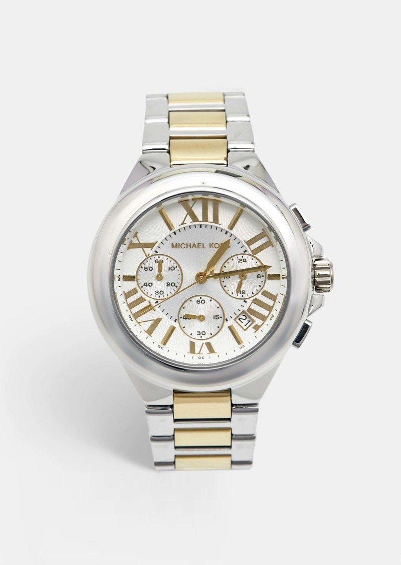 Michael Kors Silver Two Tone Stainless Steel Camille Mk5653 Women's Wristwatch 43 Mm