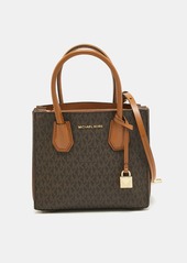 Michael Kors Two Tone Signature Coated Canvas Small Mercer Tote