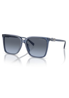 Michael Kors Women's Canberra Sunglasses, Gradient MK2197 - Blue Transparent