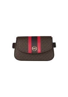 Michael Kors Women's Logo belt bag with stripe - Dark Brown