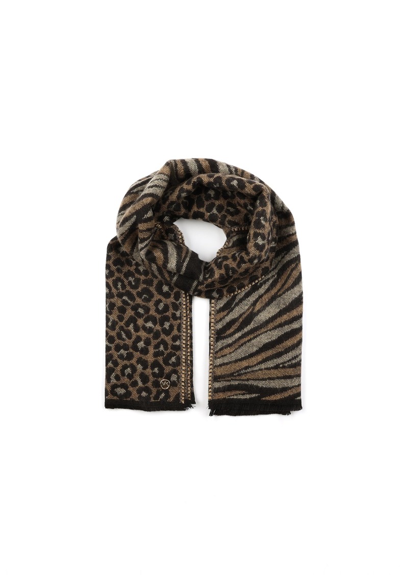 Michael Kors Women's Mixed Animal Wrap Stylish Fashion Accessory Scarf for Women Cold Weather