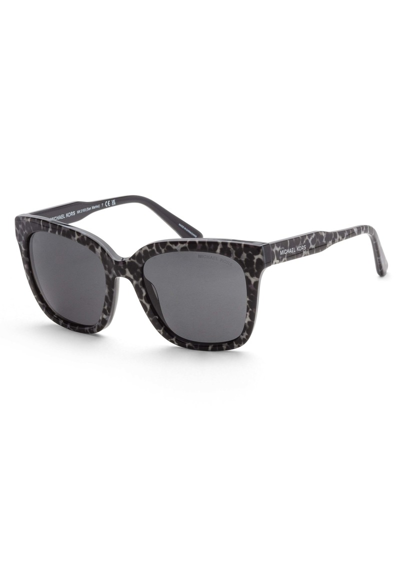 Michael Kors Women's San Marino 52mm Black Leopard Sunglasses MK2163-391687-52