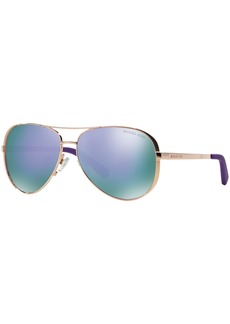 Michael Kors Women's Sunglasses, MK5004 Chelsea - GOLD PINK/PURPLE MIRROR