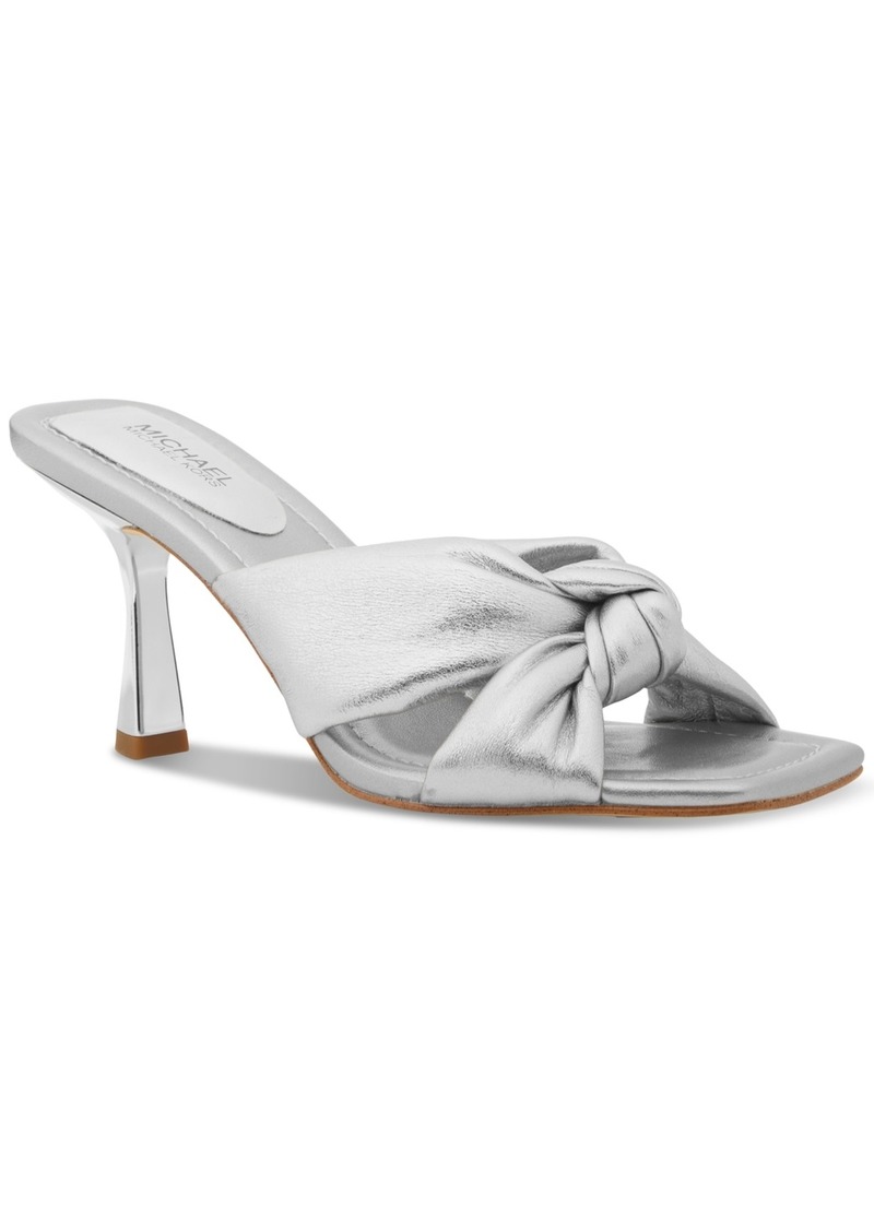 Michael Michael Kors Elena Knotted Strap High Heel Sandals - Silver