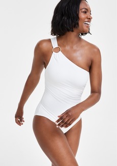 Michael Michael Kors Embellished One-Shoulder Underwire One-Piece Swimsuit - White