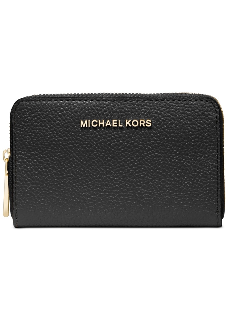 Michael Michael Kors Jet Set Small Zip Around Card Case - Black/Gold