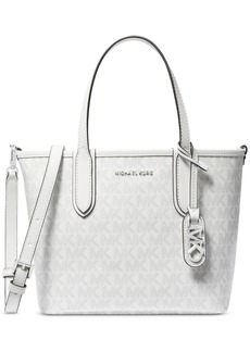 Michael Kors Eliza Large East West Open Tote Bag - Black/Optic White