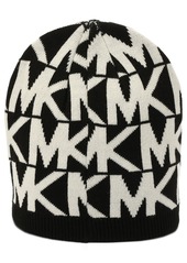 Michael Michael Kors Major Mk Repeating Logo Knit Beanie - Black