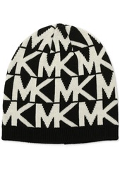 Michael Michael Kors Major Mk Repeating Logo Knit Beanie - Black