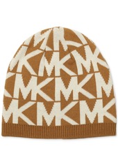 Michael Michael Kors Major Mk Repeating Logo Knit Beanie - Black