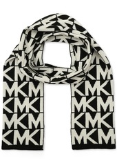 Michael Michael Kors Major Mk Repeating Logo Knit Scarf - Dark Camel