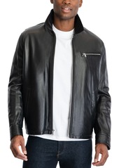 Michael Michael Kors Men's James Dean Leather Jacket, Created for Macy's - Black