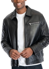 Michael Michael Kors Men's James Dean Leather Jacket, Created for Macy's - Black