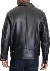 Michael Michael Kors Men's James Dean Leather Jacket, Created for Macy's - Black