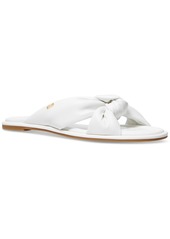 Michael Michael Kors Mmk Elena Knotted Slide Sandals - Optic White