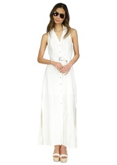Michael Michael Kors Women's Sleeveless Side-Slit Maxi Shirtdress - White