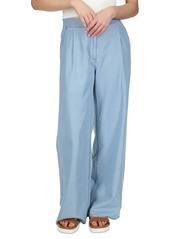 Michael Michael Kors Petite Chambray Elastic-Back Wide-Leg Pull-On Pants - Sky Blue Wash