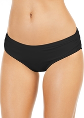 Michael Michael Kors Shirred Bikini Bottoms - Black